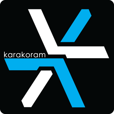 Karakoram 12"x12" Die Cut Sticker, logo gear