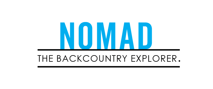 Blue Nomad logo with black text "The Backcountry Explorer